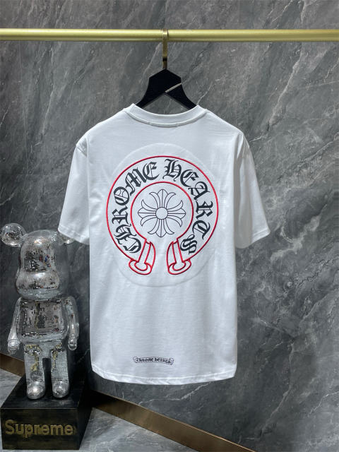 Chr0me Hearts Red Horseshoe Tee T-Shirt Black White