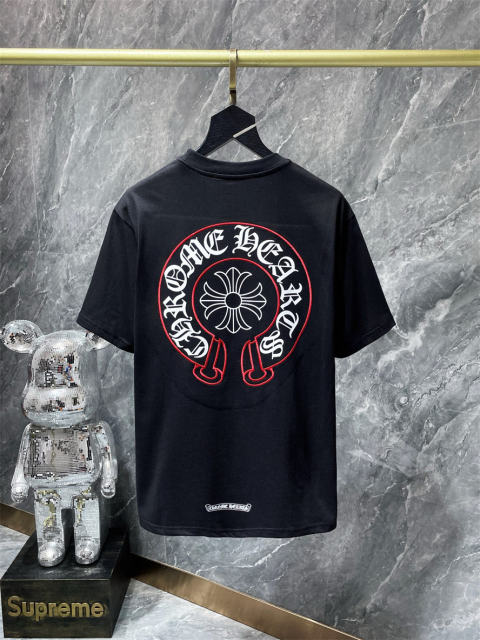 Chr0me Hearts Red Horseshoe Tee T-Shirt Black White