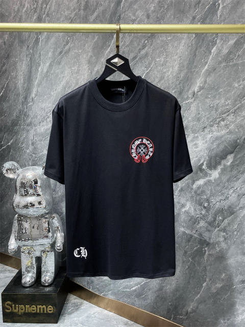 Chr0me Hearts Red Horseshoe Tee T-Shirt Black White