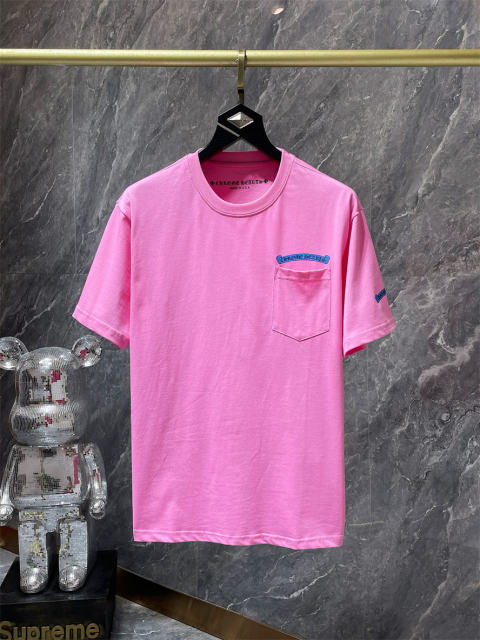 Chr0me Hearts Banner Logo Tee T-Shirt Blue Pink