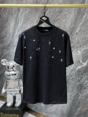 Chr0me Hearts Rheinstone Tee T-Shirt Black White Gray