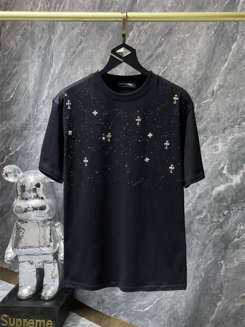 Chr0me Hearts Rheinstone Tee T-Shirt Black White Gray