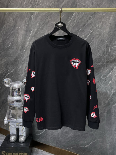Chr0me Hearts Lips Long-Sleeve T-Shirt White Black
