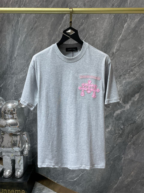 Chr0me Hearts CAUTION Logo Tee T-Shirt Black White Gray