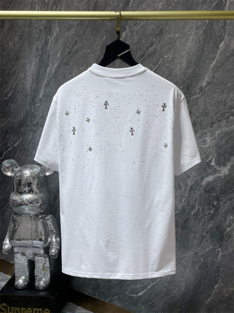 Chr0me Hearts Rheinstone Tee T-Shirt Black White Gray