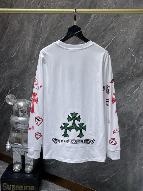 Chr0me Hearts Lips Long-Sleeve T-Shirt White Black