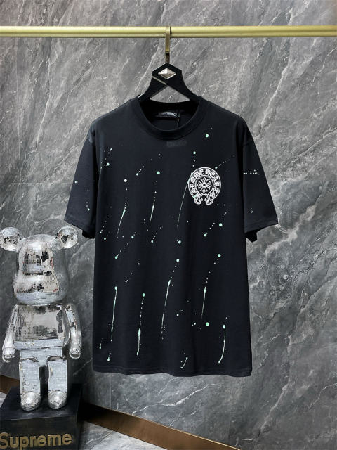Chr0me Hearts Splatter Ink Tee T-Shirt Black Gray