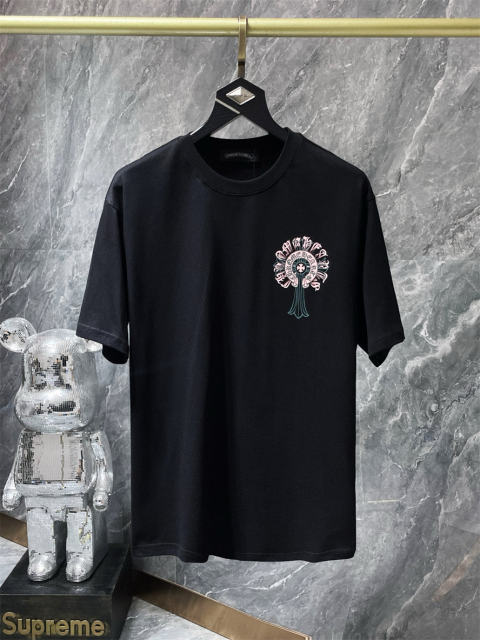 Chr0me Hearts Rheinstone Tee T-Shirt Black White Gray