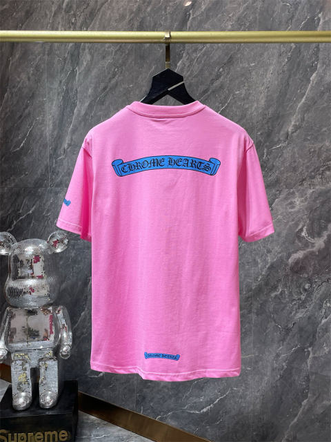 Chr0me Hearts Banner Logo Tee T-Shirt Blue Pink