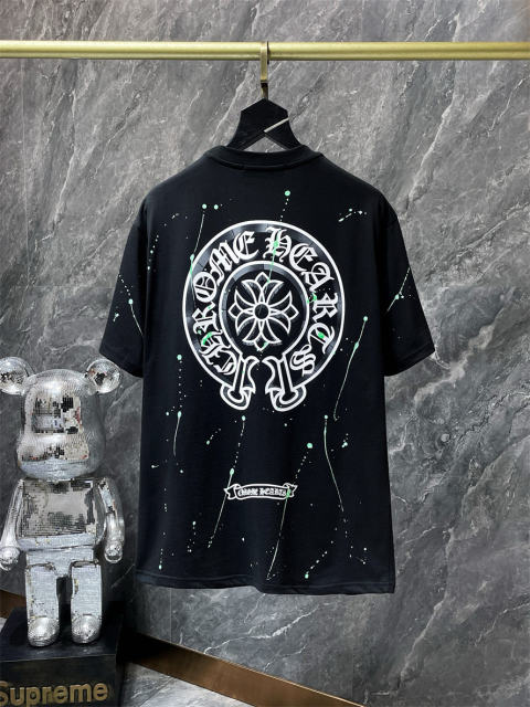 Chr0me Hearts Splatter Ink Tee T-Shirt Black Gray