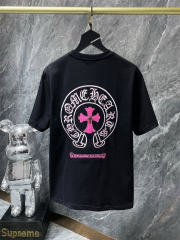 Chr0me Hearts Embroidered Horseshoe Logo Tee T-Shirt Black White Gray