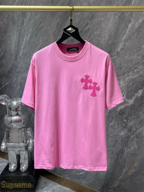 Chr0me Hearts Embroidered Horseshoe Logo Tee T-Shirt Black White Gray