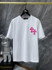 Chr0me Hearts Embroidered Horseshoe Logo Tee T-Shirt Black White Gray