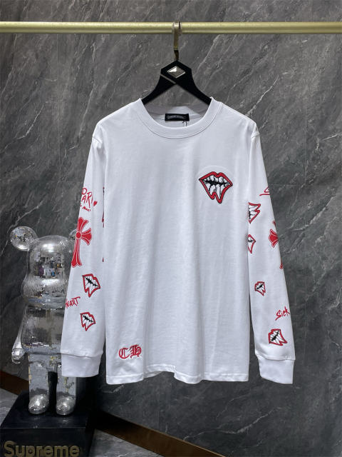 Chr0me Hearts Lips Long-Sleeve T-Shirt White Black