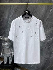 Chr0me Hearts Rheinstone Tee T-Shirt Black White Gray