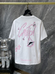 Chr0me Hearts CAUTION Logo Tee T-Shirt Black White Gray