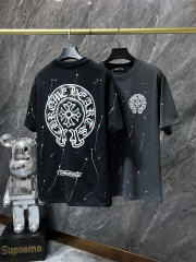 Chr0me Hearts Splatter Ink Tee T-Shirt Black Gray