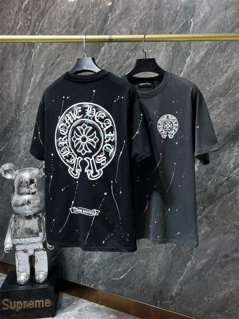 Chr0me Hearts Splatter Ink Tee T-Shirt Black Gray