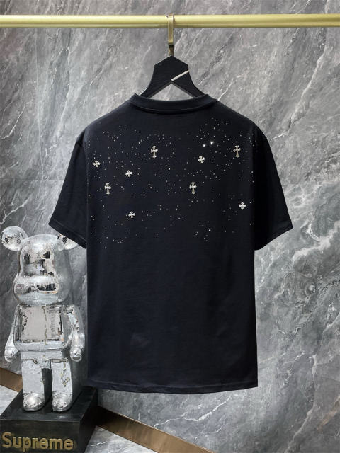 Chr0me Hearts Rheinstone Tee T-Shirt Black White Gray