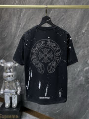 Chr0me Hearts Rheinstone Logo Tee T-Shirt Black White