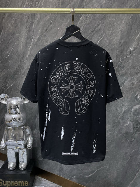 Chr0me Hearts Rheinstone Logo Tee T-Shirt Black White