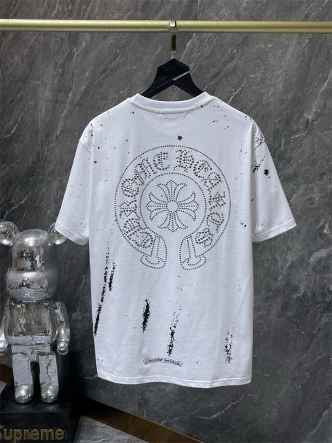 Chr0me Hearts Rheinstone Logo Tee T-Shirt Black White