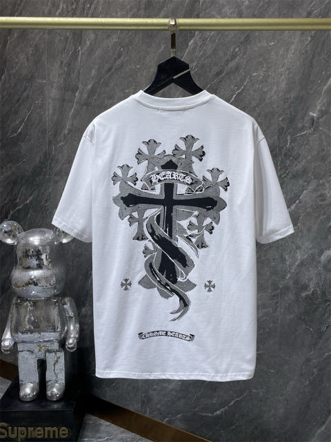Chr0me Hearts Gray Cross Tee T-Shirt Black White