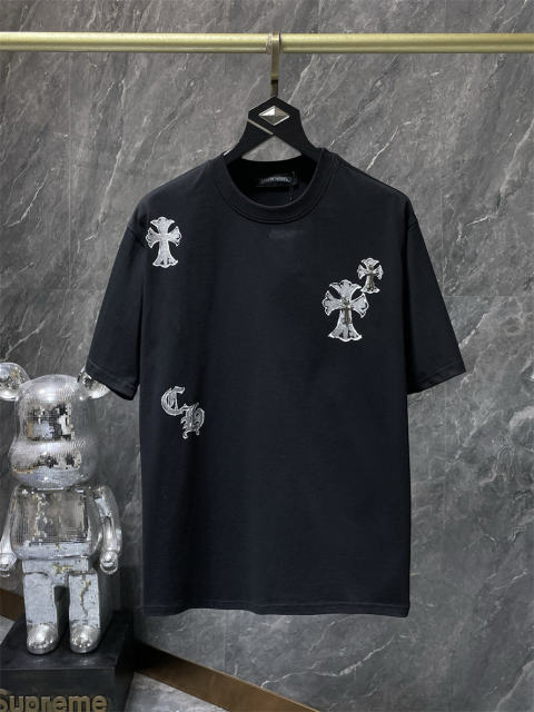 Chr0me Hearts Gray Cross Tee T-Shirt Black White