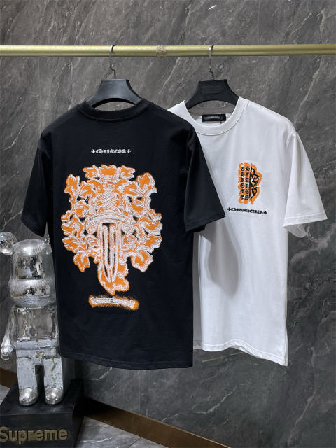 Chr0me Hearts Orange Cross Tee T-Shirt Black White