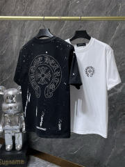 Chr0me Hearts Rheinstone Logo Tee T-Shirt Black White