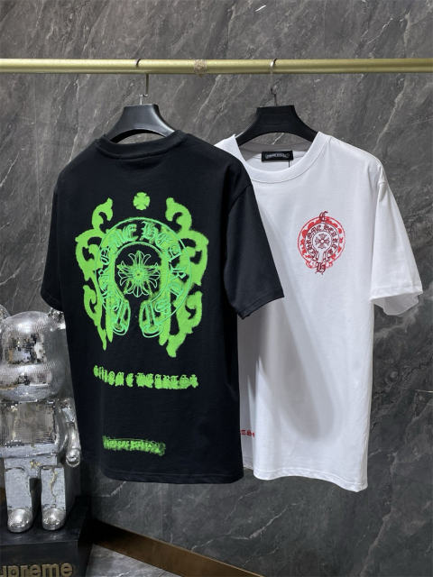 Chr0me Hearts Horseshoe Logo Tee T-Shirt Black White