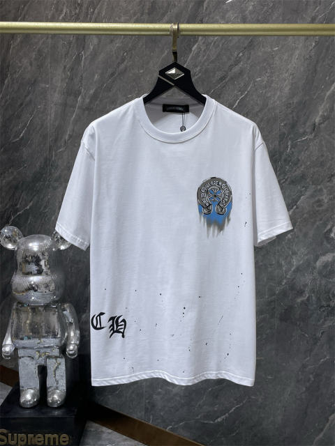 Chr0me Hearts Horseshoe Logo Tee T-Shirt Black White