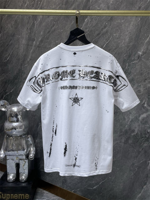 Chr0me Hearts Horseshoe Logo Tee T-Shirt Black White