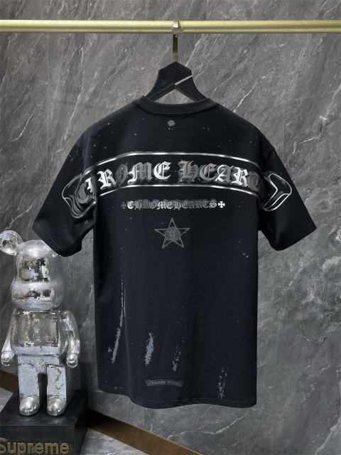 Chr0me Hearts Horseshoe Logo Tee T-Shirt Black White