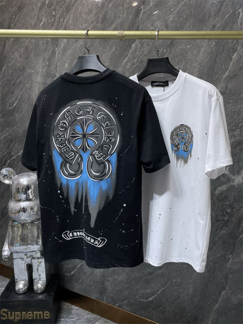 Chr0me Hearts Horseshoe Logo Tee T-Shirt Black White