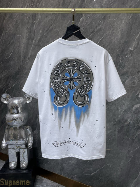 Chr0me Hearts Horseshoe Logo Tee T-Shirt Black White