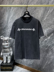 Chr0me Heart Overlapping Phantom Logo Horseshoe Cross Printed Washed tee 2 colors