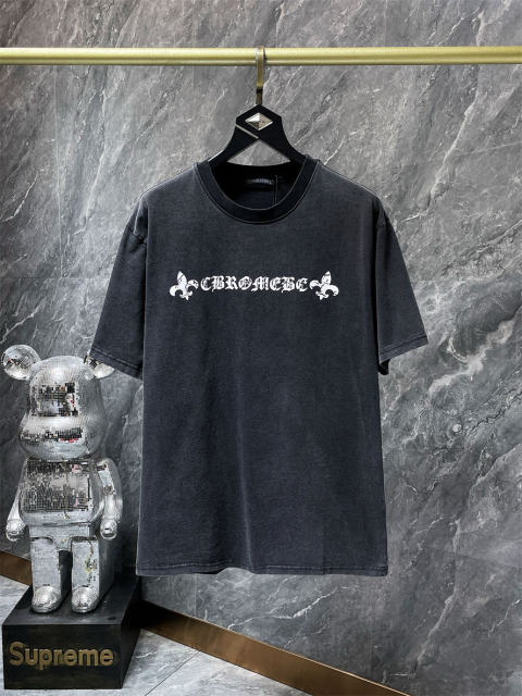 Chr0me Heart Overlapping Phantom Logo Horseshoe Cross Printed Washed tee 2 colors