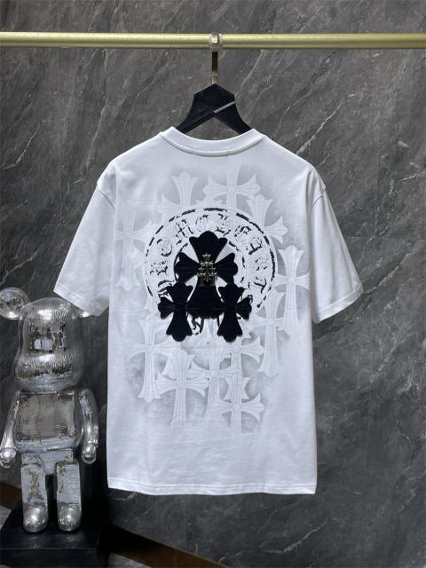 Chr0me Hearts Cross Logo Tee T-Shirt Black White