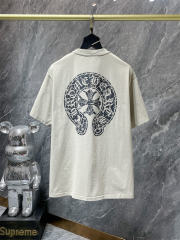 Chr0me Heart Overlapping Phantom Logo Horseshoe Cross Printed Washed tee 2 colors