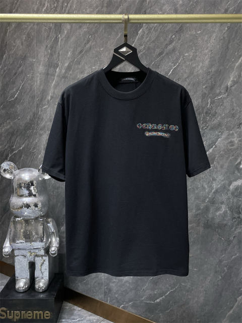 Chr0me Hearts Rheinstone Cross Logo Tee T-Shirt Black White