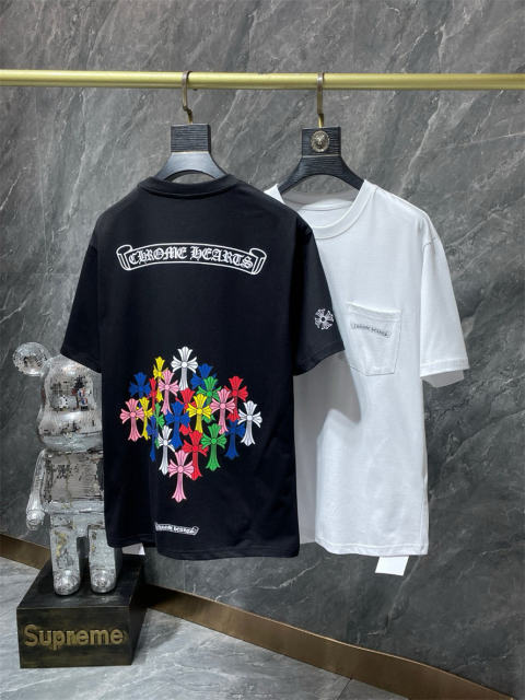 Chr0me Hearts Cross Logo Tee T-Shirt Black White