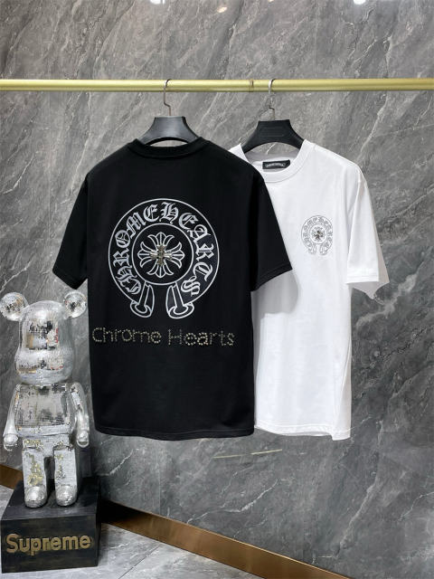 Chr0me Hearts Rheinstone Logo Tee T-Shirt Black White