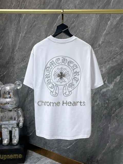 Chr0me Hearts Rheinstone Logo Tee T-Shirt Black White