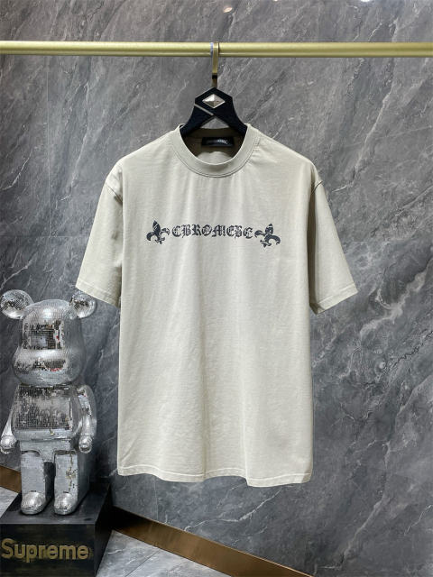 Chr0me Heart Overlapping Phantom Logo Horseshoe Cross Printed Washed tee 2 colors