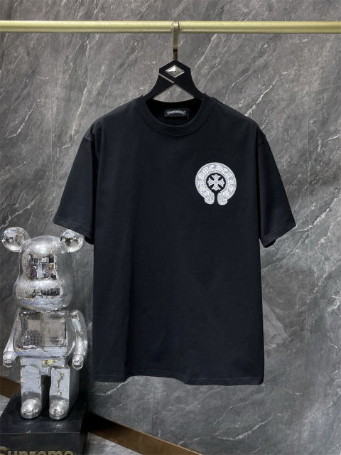 Chr0me Hearts Horseshoe Logo Tee T-Shirt Black White