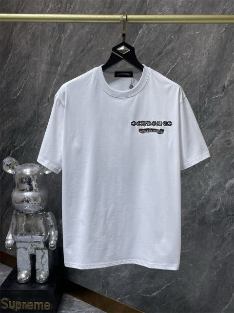 Chr0me Hearts Rheinstone Cross Logo Tee T-Shirt Black White