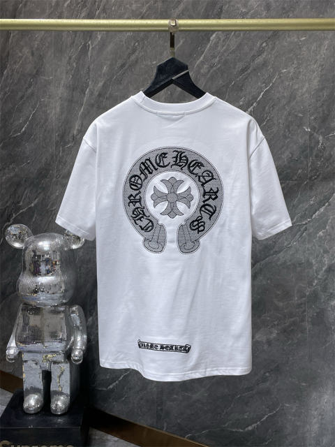 Chr0me Hearts Horseshoe Logo Tee T-Shirt Black White