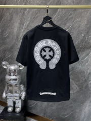 Chr0me Hearts Horseshoe Logo Tee T-Shirt Black White