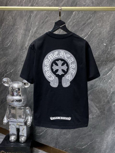 Chr0me Hearts Horseshoe Logo Tee T-Shirt Black White